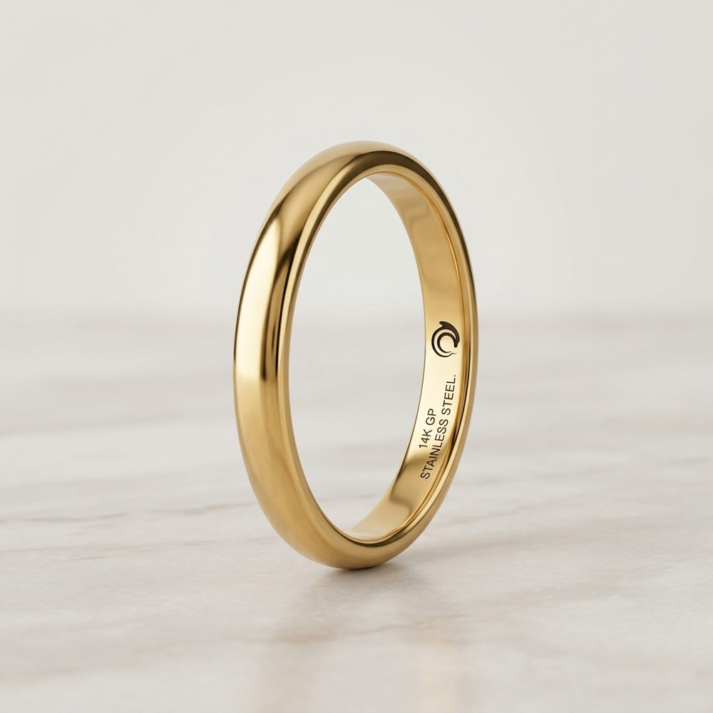 AskDolphin minimal band ring with polished finish designed for everyday wear and stacking