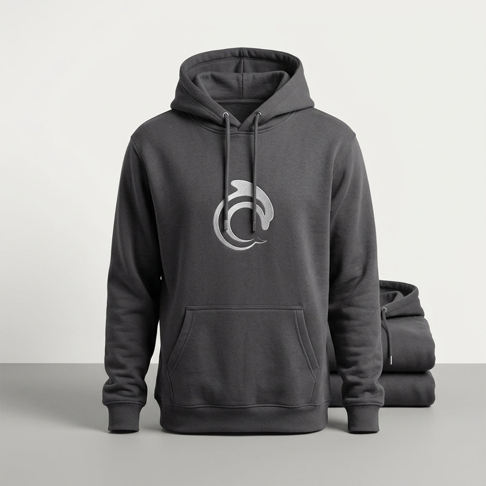 AskDolphin team hoodie with front logo, kangaroo pocket and adjustable hood