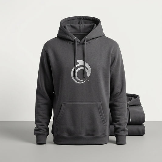AskDolphin team hoodie with front logo, kangaroo pocket and adjustable hood